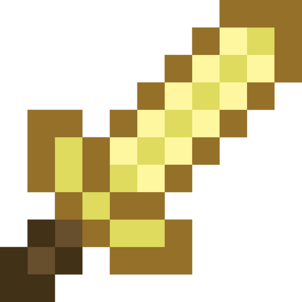 Golden Sword Pixel Drawing