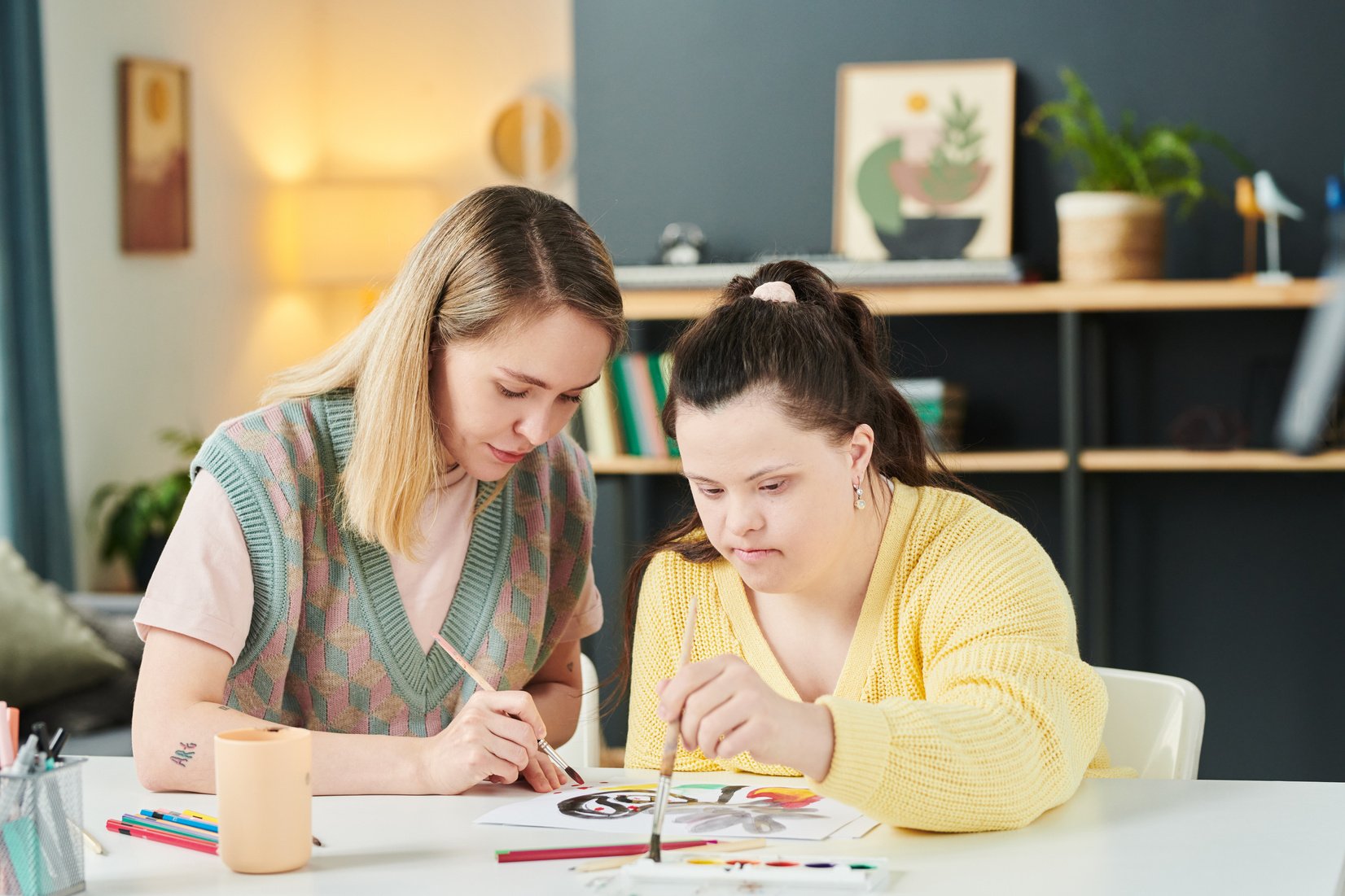 Girl Having Individual Art Therapy Class